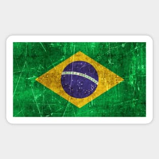 Vintage Aged and Scratched Brazilian Flag Sticker